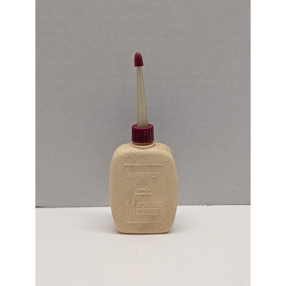 Vintage Superior Sewing Machine Oil Plastic Bottle